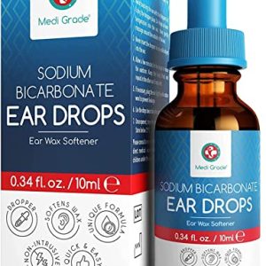Medi Grade Sodium Bicarbonate Ear Drops - Ear Wax Removal Drops with Dropper for Easy Application -Soften and Remove Wax Buildup and Clean your...