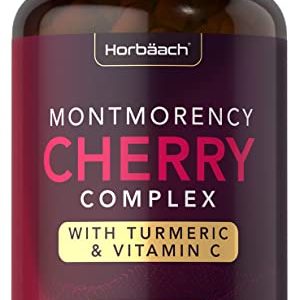 Montmorency Cherry Capsules | 120 Count | Complex, with Turmeric & Vitamin C | Natural Tart Cherry Powder Capsules | No Artificial Preservatives |...
