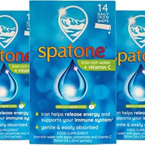 Nelsons Spatone® Iron-Rich Water, Natural Supplement Shot, Apple Flavour, Vitamin C, food supplement, For Natural Energy, Natural Immunity, Easy To...