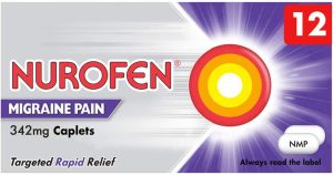 nurofen migraine pain relief 342mg caplets ibuprofen pack of 12