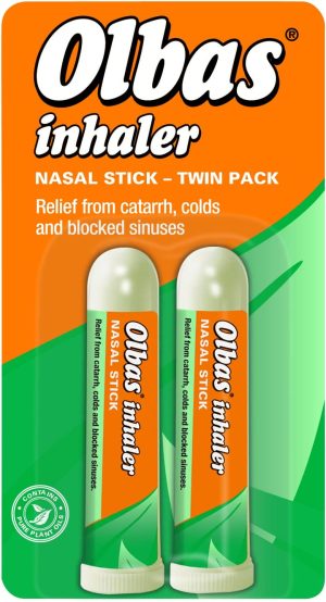 Olbas Nasal Inhaler pack of 2 - Nasal stick - relief from catarrh, colds and blocked sinuses