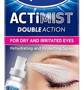 Optrex ActiMist Double Action Eye Spray For Dry And Irritated Eyes, Rehydrate And Protect Eye Spray, Long lasting relief, 10 ml (Pack of 1)