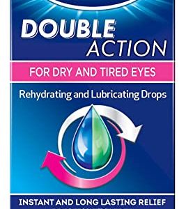 Optrex Double Action Eye Drops For Dry And Tired Eyes, Rehydrating And Lubricating Eye Relief Drops, 10ml.