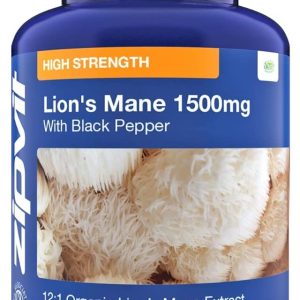 Organic Lions Mane Capsules 1500mg - 120 Vegan Lions Mane Supplement Capsules. Lions Mane Mushroom with Organic Black Pepper