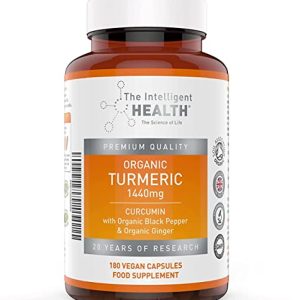 Organic Turmeric Curcumin 180 Capsules, Premium Quality Nutritional Supplement, Natural Tablets with Organic Ginger & Black Pepper, Vegan Friendly...