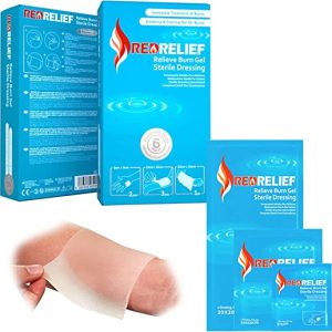 Pack of 6 RedRelief Emergency Assorted Burn Dressings - Cools, soothes and relieves Pain