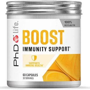 PhD Nutrition | Life Range | Boost Capsules - Immunity Support - Expertly Formulated with Iron, Vitamin C & Ginger Root Extract | Supports a...