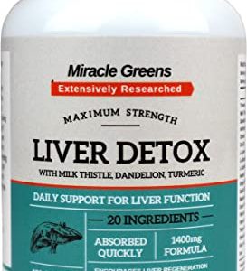 Powerful Liver Support – 1400mg Complex | Highest Strength Available with 20 Active Ingredients | Boosted with Milk Thistle, CoQ10, Turmeric,...