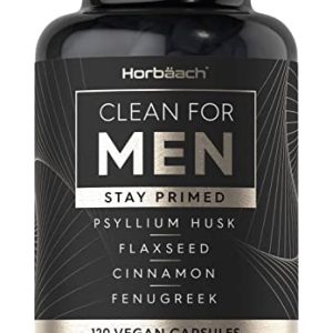 Psyllium Husk Complex | 120 Vegan Capsules | Cleanliness Fibre Supplement for Men | Digestion Complex | + Cinnamon, Flaxseed & Fenugreek Seed |...