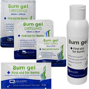 Qualicare Emergency First Aid Burns Care Scalds Sunburn Dressings Cooling Gel - 120ml Gel Bottle Single Pack