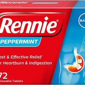 Rennie Antacids, Peppermint Flavour, 72 Count (Pack of 1)
