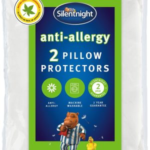 Silentnight Anti-Allergy Pillow Protectors – Pack of 2 Quilted Pillow Protectors with Anti-Allergy and Anti-Bacterial Fibres to Prevent Allergies –...