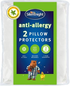 silentnight anti allergy pillow protectors pack of 2 quilted pillow