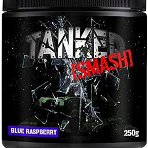 Tanked Smash, Pre Workout Powder - 250g - Improve Focus & Intensity Levels (Blue Raspberry)