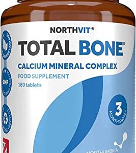 Total Bone® Calcium Magnesium Zinc & Vitamin D3 Supplement - 180 Vegetarian Tablets - 3 Month Supply of High Strength Osteo Tablets - Calcium...
