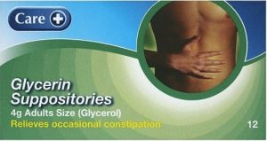 two packs of care glycerin suppositories 4g adult 12 1