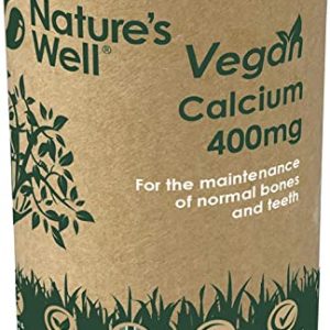 Vegan Calcium 400 mg, 120 Tablets (Contributes Towards Normal Function of Bones, Teeth, Blood Clotting, Digestion and Muscle Function) Vegetarian...