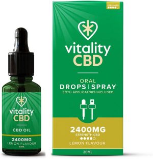 Vitality CBD Oral Drops Spray 2400mg, Lemon, 30 ml (Pack of 1)
