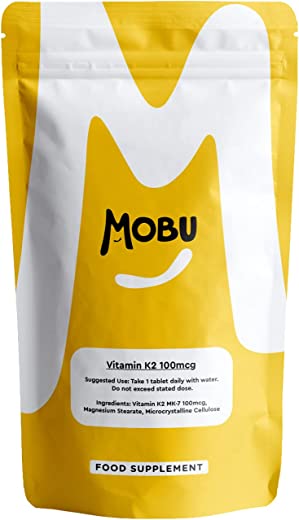 Vitamin K2 MK-7 100mcg 120 Tablets | Healthy Bones, Muscle Function & Immune Support Supplement | Vegan | GMP Approved | Letterbox Friendly | MOBU UK