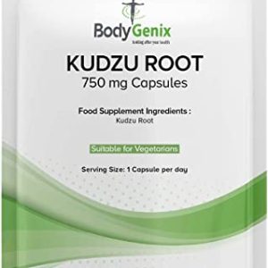 Bodygenix Kudzu Root 750mg Capsules Stop Alcohol & Nicotine Craving Vegetarian (120)