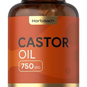Castor Oil 750mg | 200 Softgel Capsules | Intestinal Health, Constipation Relief | Hormonal Balance & Healthy Hair | Pure Castor Oil Supplement |...