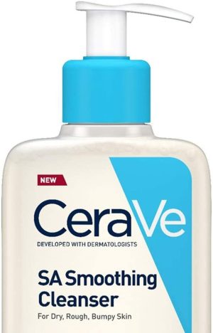 cerave sa smoothing face and body cleanser for dry rough and bumpy skin