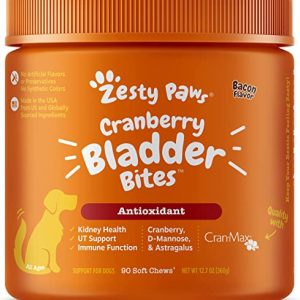 Cranberry Soft Chews for Dogs - Kidney, Bladder & Urinary Tract Wellness Supplement - With D Mannose & Organic Astragalus + Antioxidants - Natural...