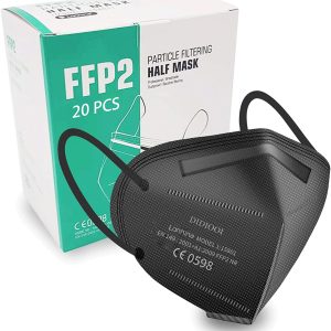 DIDIOOI Pack of 20 FFP2 Face Mask Particulate Respirator CE Certified Face Masks KN95 Mask with 5-Ply Face Mask FFP2 Cup Dust Safety Masks Filter...