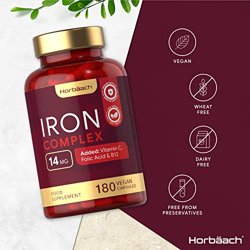 iron supplement high strength iron complex with vitamin c folic acid amp 1 2