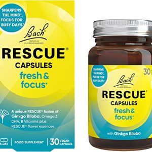 Nelsons Rescue Fresh & Focus Capsules, Emotional Wellness, support mental clarity and normal brain function, format 30 Vegan Capsules, one a day