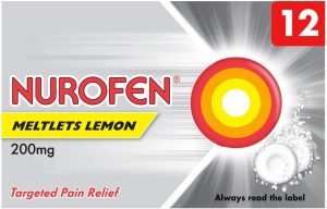nurofen meltlets self dissolving pain relief lemon 200mg ibuprofen pack of 12