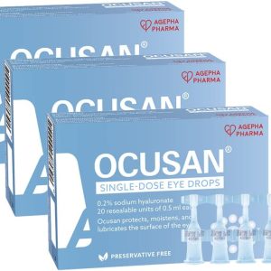 OCUSAN® by AGEPHA Eye Drops SDU (Single dose Units) for Dry Eyes Suitable for use with All Contact Lenses | Preservative Free | hyaluronic Acid...