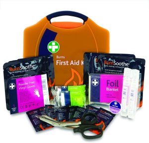 reliance medical burn first aid kit in orange compact aura box first aid