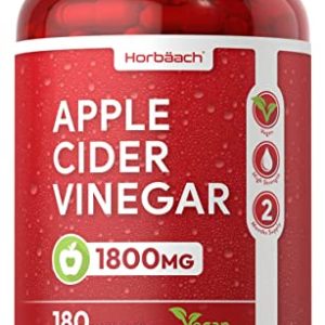 Apple Cider Vinegar Capsules | 1800mg 180 Count | High Strength | by Horbaach
