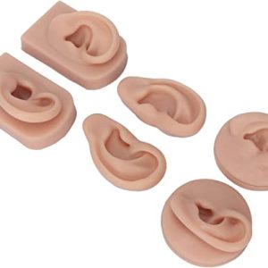 Ear Model, Human Ear Model Handmade Reusable 3 Pairs High Simulation for Piercing Practice for Acupuncture Training Display Props (Medium Skin Color)