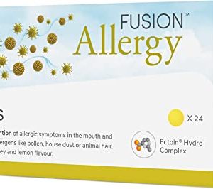 Fusion Allergy Lozenges - Preservative and Sugar Free - Honey and Lemon Flavour - for Treatment and Prevention of Symptoms in The Mouth and Throat...