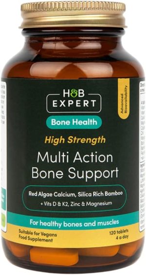 h b expert multi action bone support 120 tablets x 2 packs