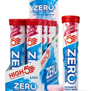 HIGH5 Zero Electrolyte Hydration Tablets Added Vitamin C (Berry , 20 Count (Pack of 8))