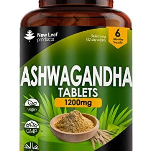 Ashwagandha 1200mg - 365 Vegan Tablets Pure High Strength Ashwagandha Root Extract - 6 Months Supply - Powder Ashwagandha Supplement (not...