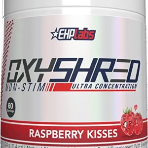 EHPlabs OxyShred Non-Stimulant Shredding Supplement - Promotes Shredding, Energy Booster, Pre-Workout, Mood Booster - Raspberry Kisses, 60 Servings