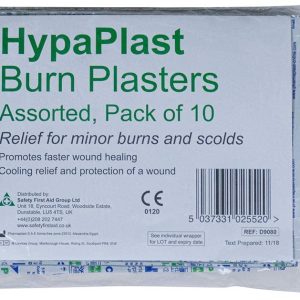 HypaPlast Burn Plasters Sterile Hypoallergenic, Pack of 10 (Assorted)