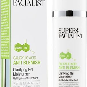 Super Facialist Anti Blemish Clarifying Gel Moisturiser with Salicylic Acid - Hydrating Oil-Free Face Cream with Niacinamide for Acne Treatment &...