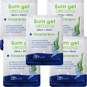 5 Large 20cm x 20cm Qualicare First Aid Emergency Scalds Burns Dressing Pads
