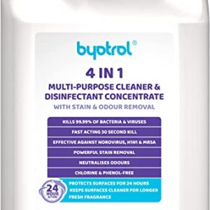 Byotrol 4-in-1 Multi-Purpose Cleaner & Disinfectant Concentrate | 24 hour protection | 5 Litre Bottle