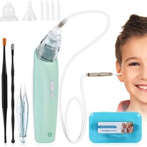Ear Wax Vacuum Removal, Strong Suction Earwax Remover Ear Wax Sucker Electric Ear Cleaner Soft Earwax Removal Kit Reusable Spiral Silicone Ear Wax...