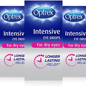 Optrex Intensive Eye Drops, Long Lasting Relief for Dry Eyes (Pack of 3 x 10ml Eye Drops)