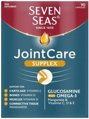 Seven Seas JointCare Supplements, Supplex, 90 High Strength Capsules With Glucosamine & Omega-3, + EPA & DHA, Vitamin D & C, Manganese & Zinc
