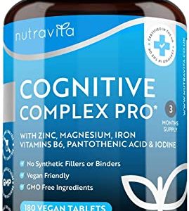 Super Strength Cognitive Complex Pro - Nootropics Supplement for Mental Performance & Cognitive Health - Enriched with Zinc, Iron, Magnesium,...