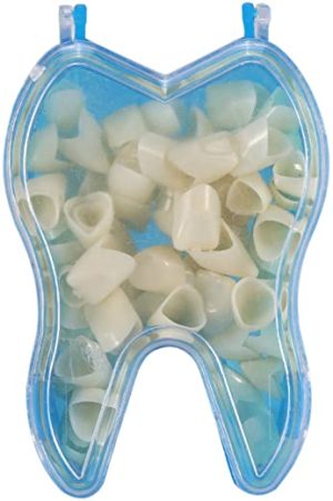 Temporary Crown for Front Teeth, 50Pcs/Box Resin Denture False Teeth Temporary Crown Material Anterior Front Teeth for Oral Care