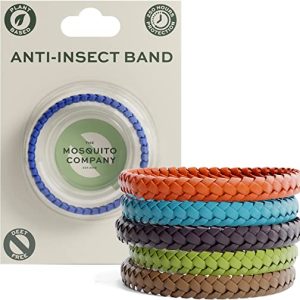 The Mosquito Company, Anti Insect Bands, 5 Leather Adjustable Bracelets, Superior Strength UK Made Formulation, 250 Hrs of Natural Protection, Deet...
